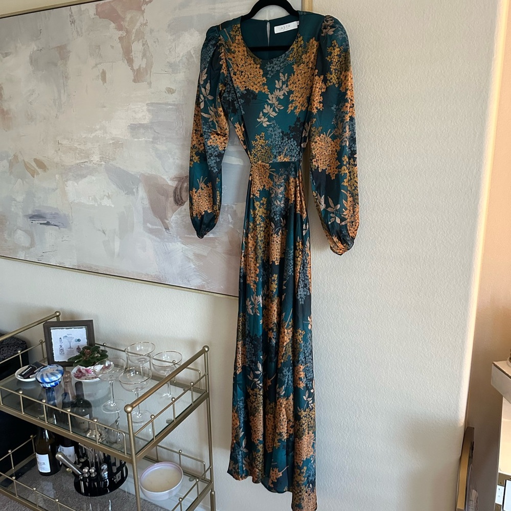 ASTR The Label Silk Cutout Maxi Dress